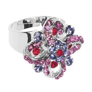 Dazzling Impressions Flower Adjustable Ring